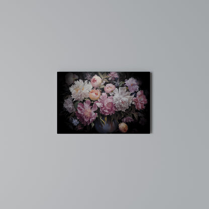 CRASHED PEONIES Horizontal Canvas Print
