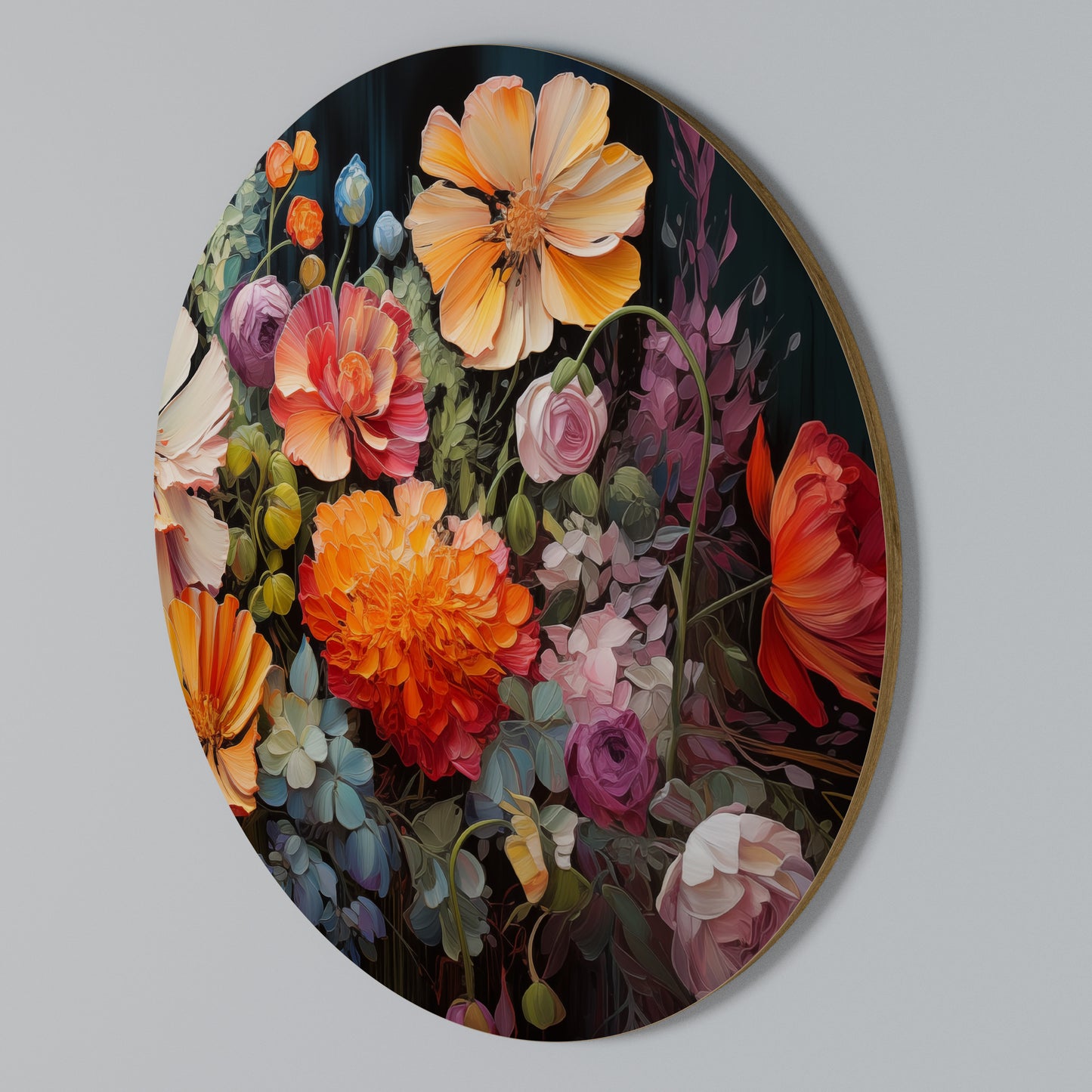 BLOOMING WILDERNESS Στρογγυλός πίνακας ζωγραφικής