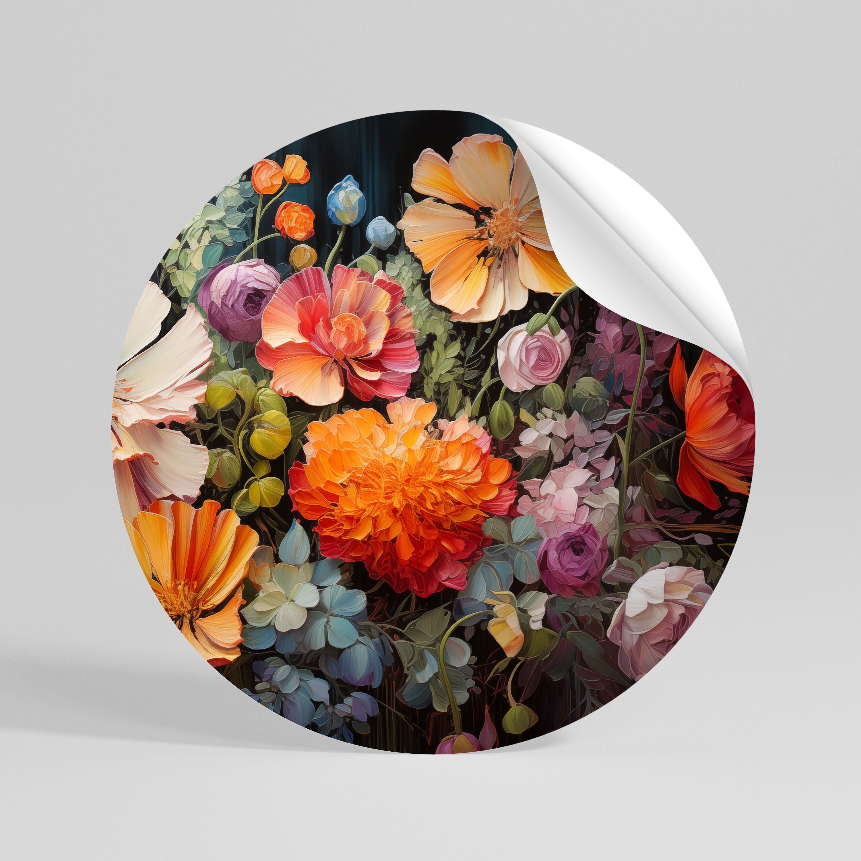 BLOOMING WILDERNESS Αυτοκόλλητη Αφίσα στρογγυλή