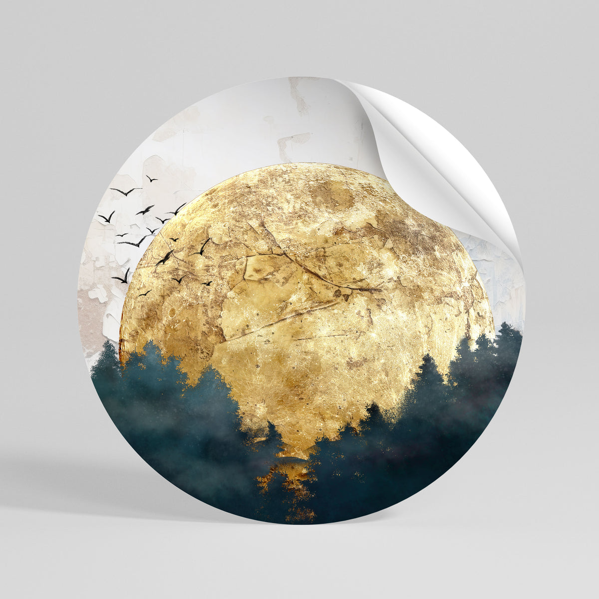 RISING MOON Αυτοκόλλητη Αφίσα στρογγυλή
