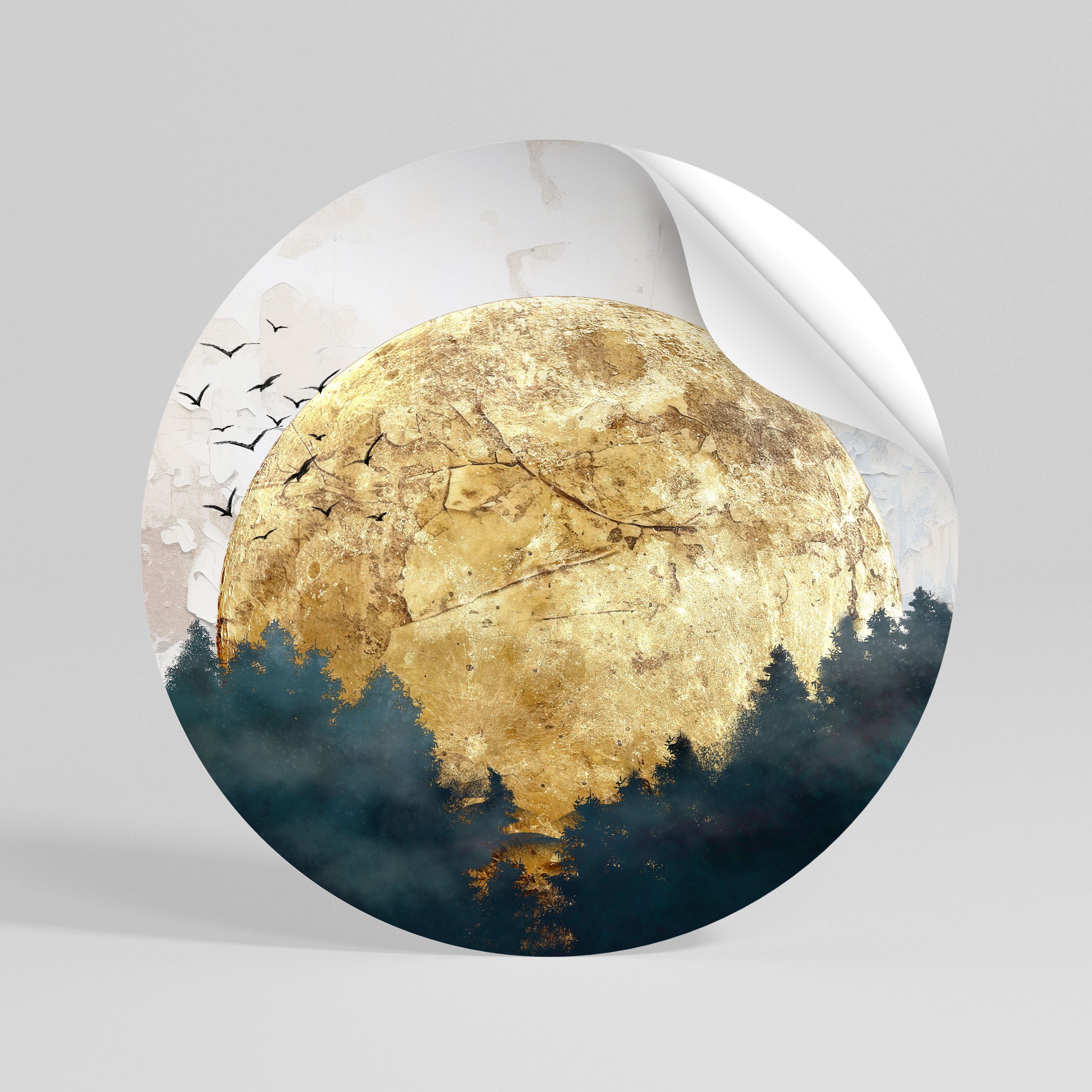 RISING MOON Αυτοκόλλητη Αφίσα στρογγυλή