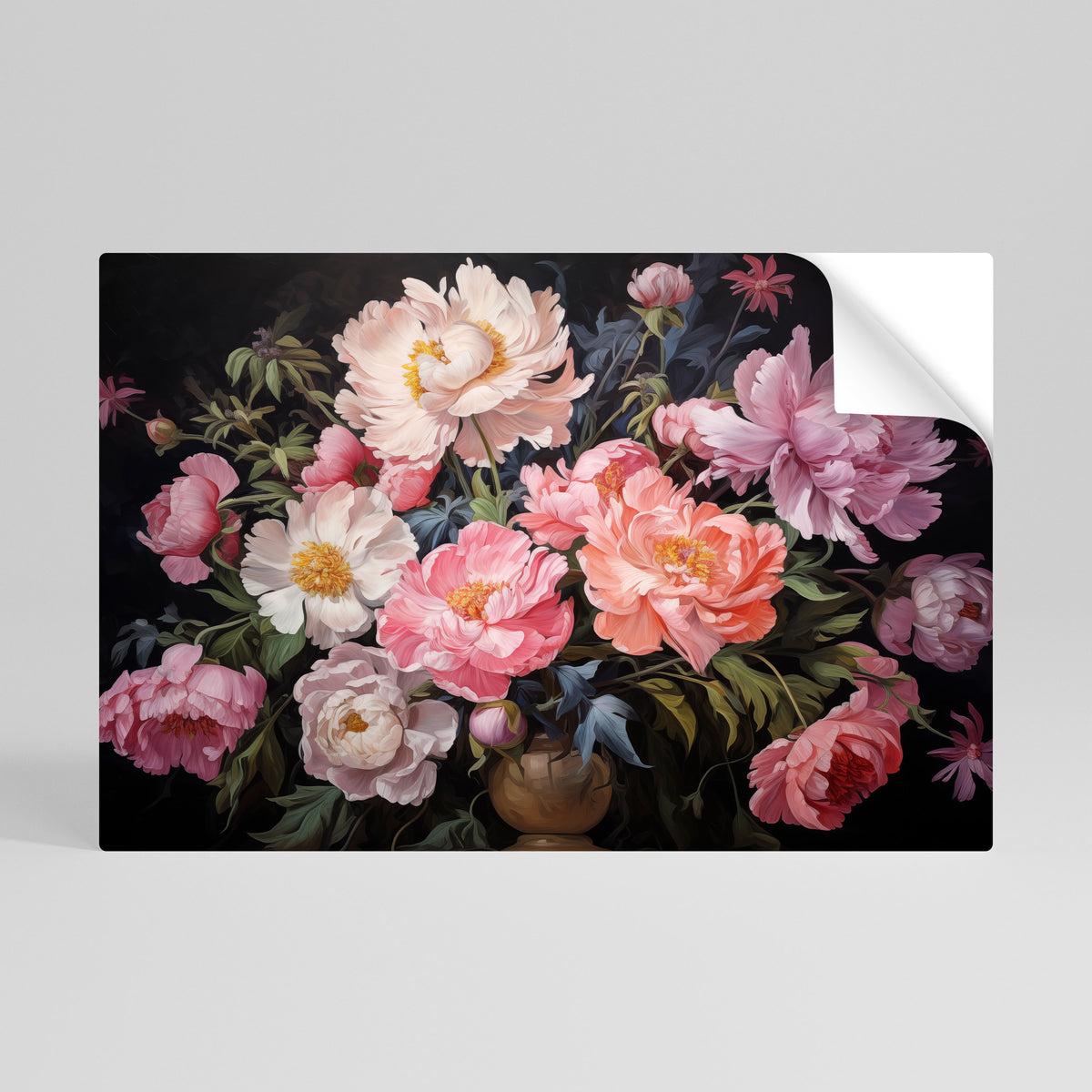 PEONIES BLOSSOM Αυτοκόλλητη Αφίσα οριζόντια