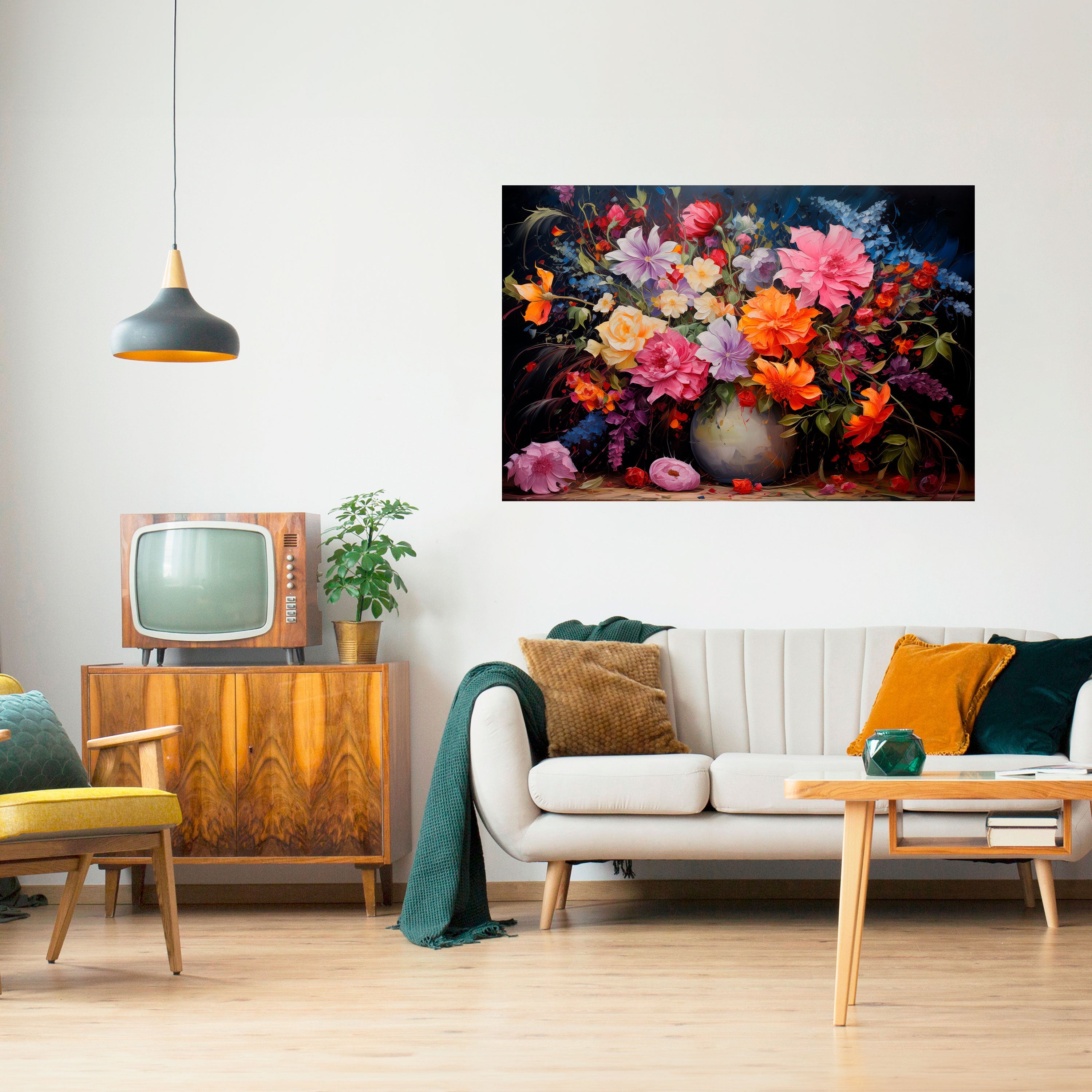 EUPHORIC BOUQUET Οριζόντια αφίσα με ξεφλούδισμα και κολλήματα