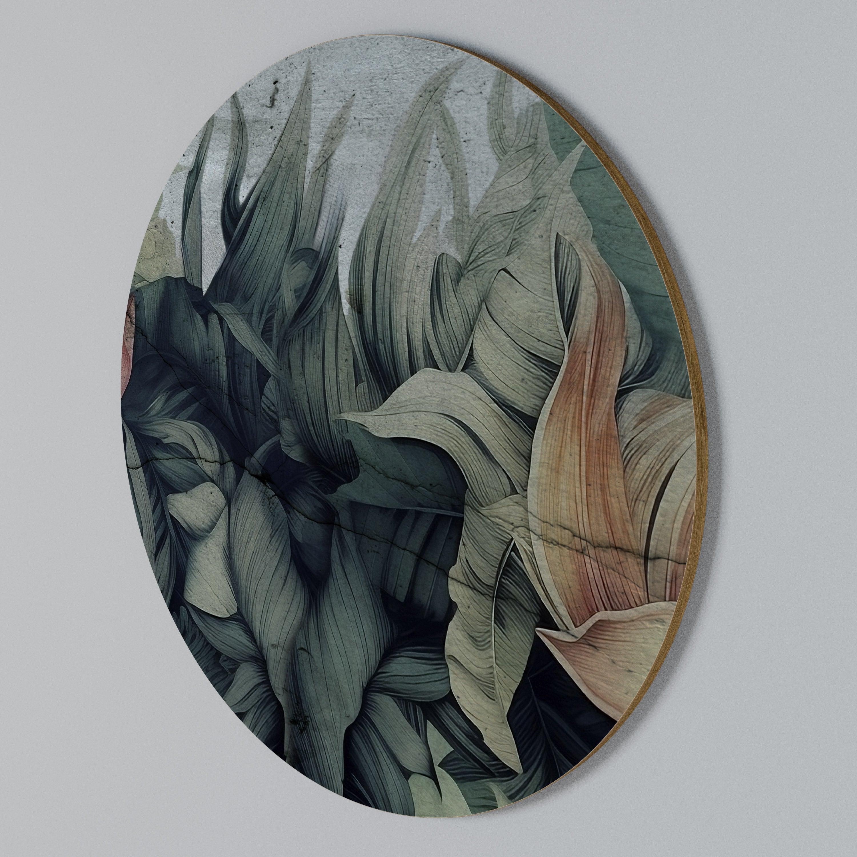 CRASHED LEAVES Στρογγυλός πίνακας ζωγραφικής