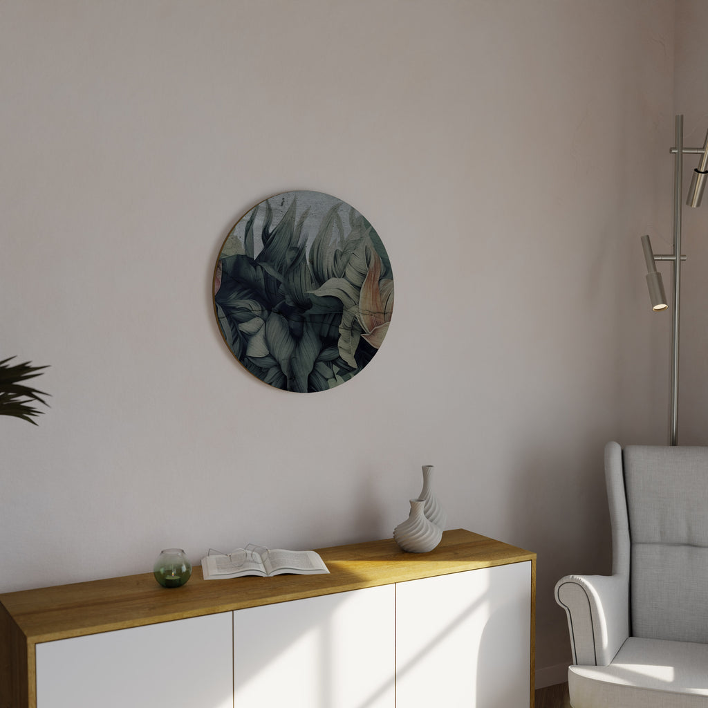CRASHED LEAVES Round Wall Art