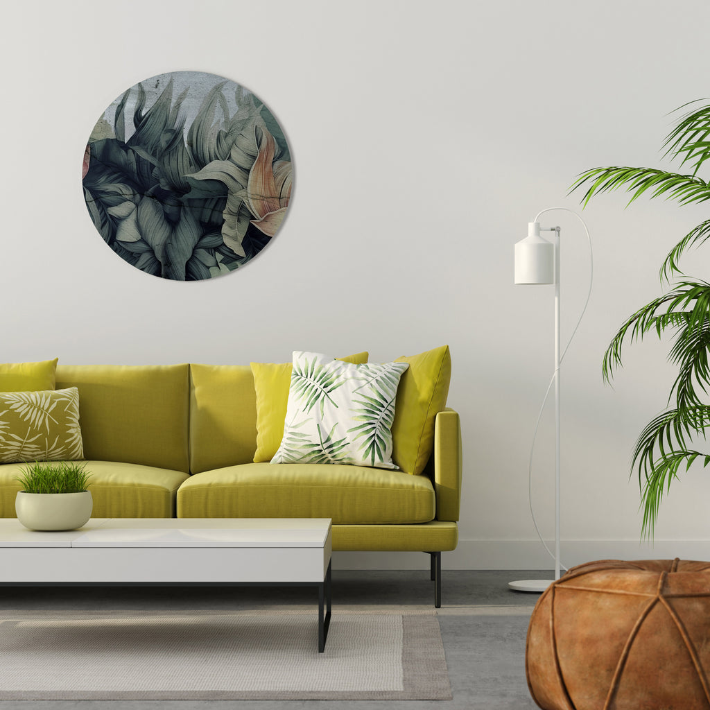 CRASHED LEAVES Round Wall Art