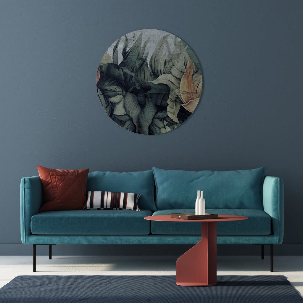 CRASHED LEAVES Round Wall Art