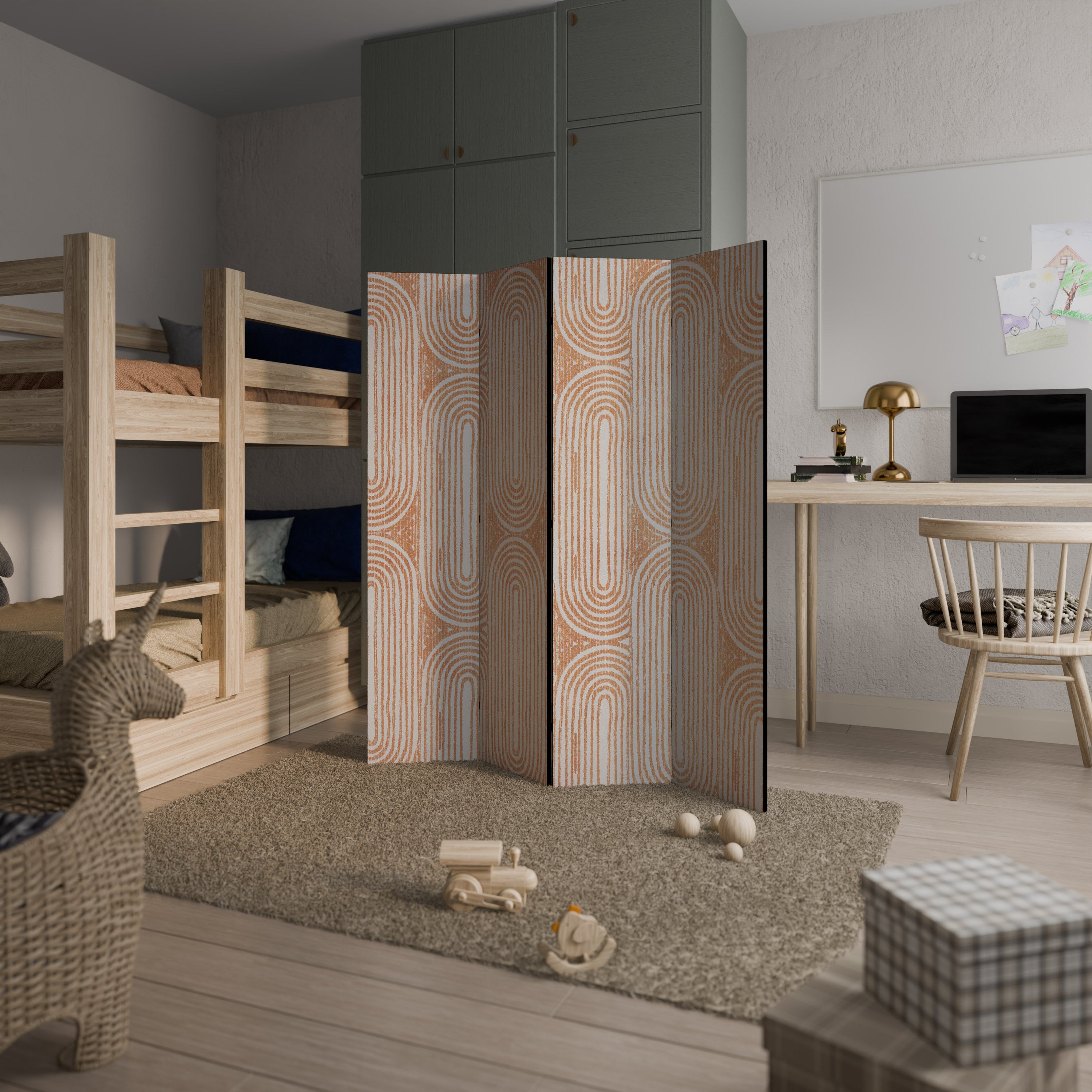 GEOMETRIC GLEAM 4-Panel Room Divider