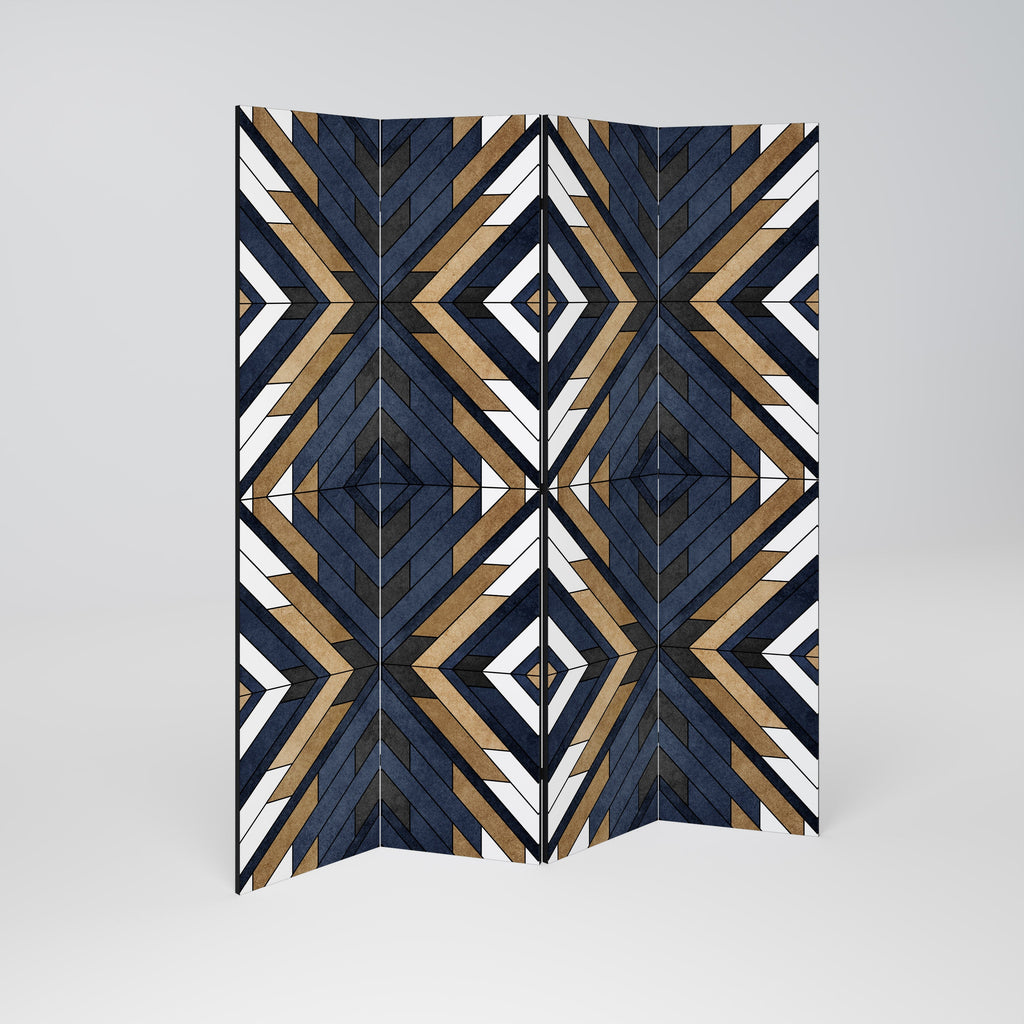 ARTFUL GEOMETRY Decorative 4-Panel Room Divider