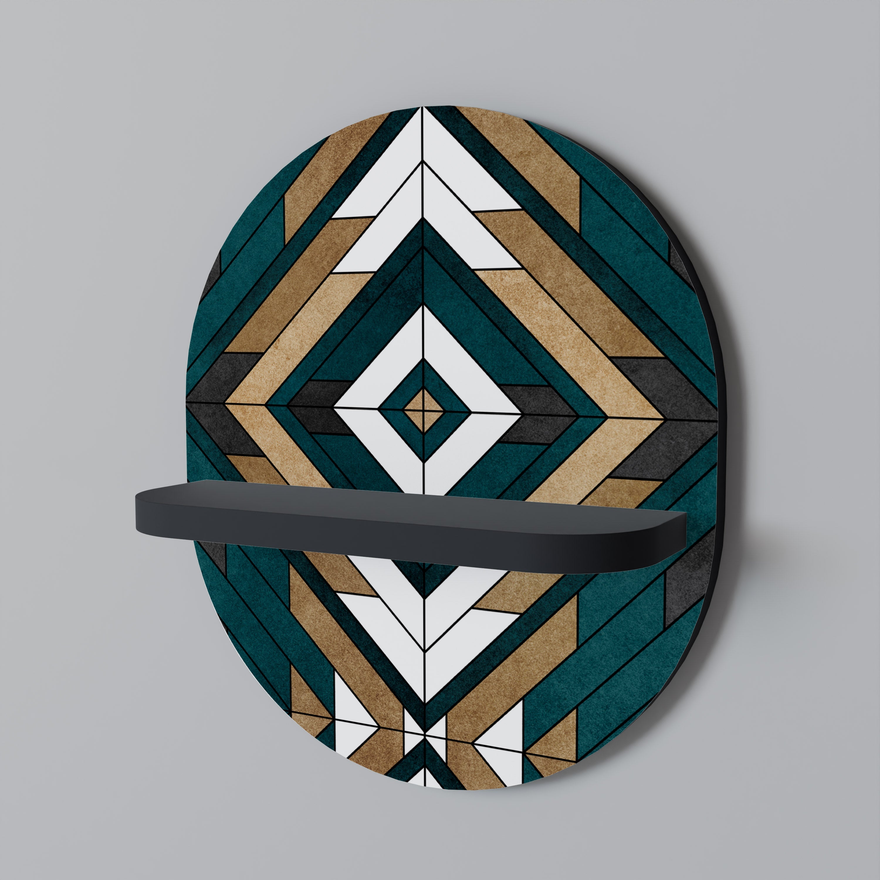 Οβάλ Ράφι Τέχνης ARTISTIC GEOMETRIA σε Μαύρο Φινίρισμα