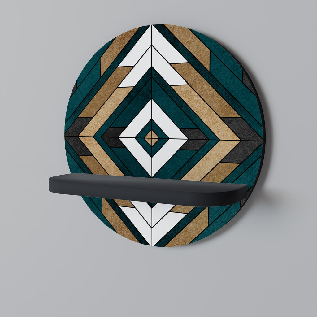 Στρογγυλό ράφι τέχνης ARTISTIC GEOMETRIA σε μαύρο φινίρισμα