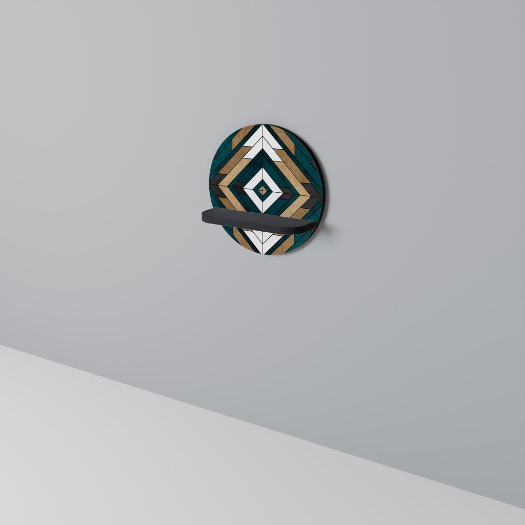 Στρογγυλό ράφι τέχνης ARTISTIC GEOMETRIA σε μαύρο φινίρισμα