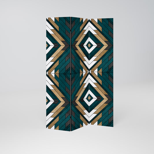 ARTISTIC GEOMETRY 3-Panel Room Divider