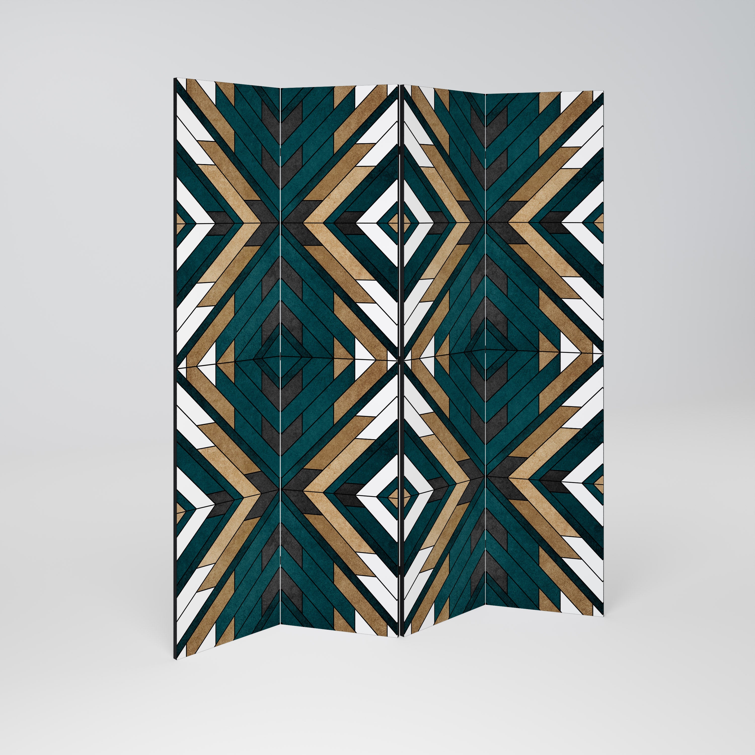 ARTISTIC GEOMETRY 4-Panel Room Divider
