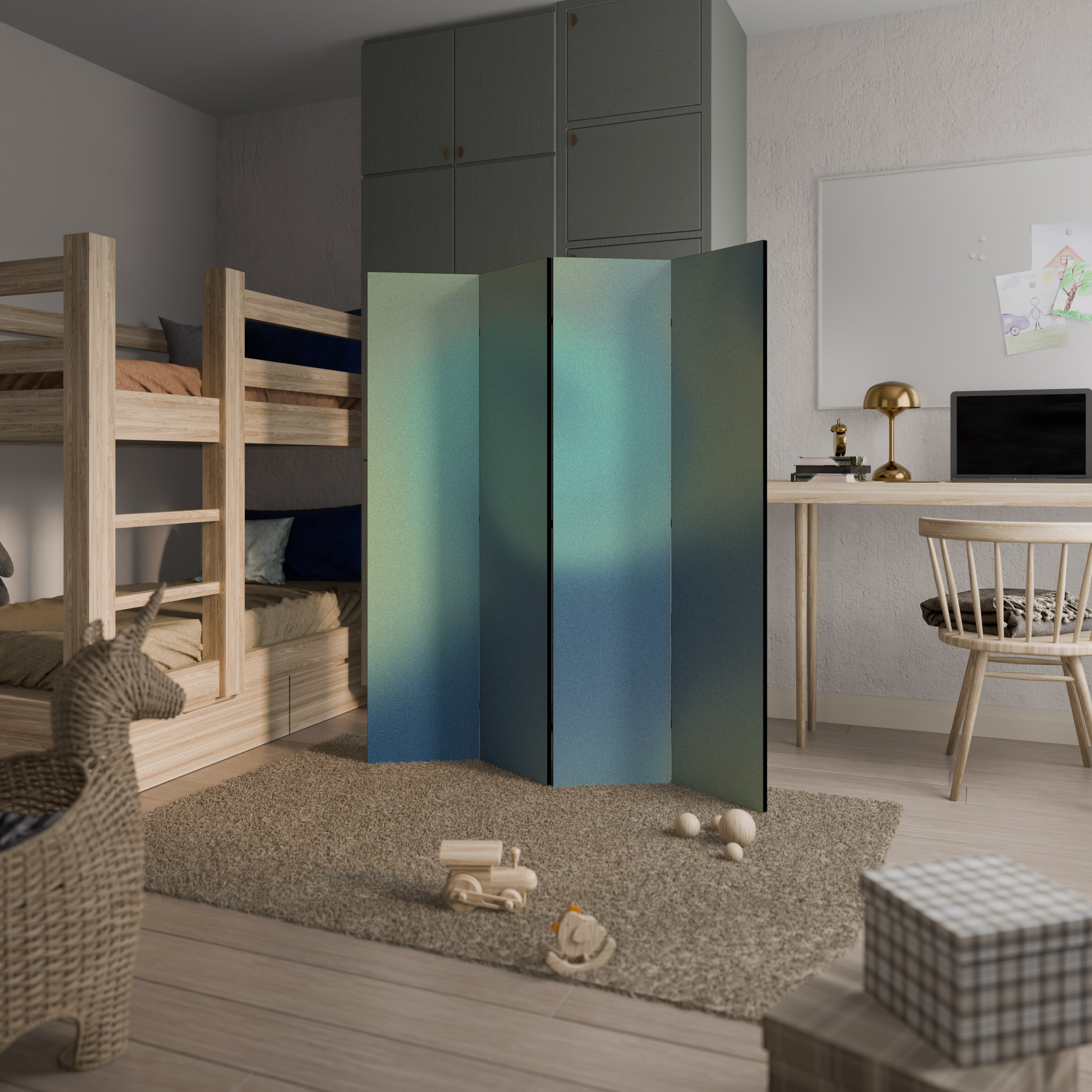 ETHEREAL SHADES UNVEILED 4-Panel Room Divider