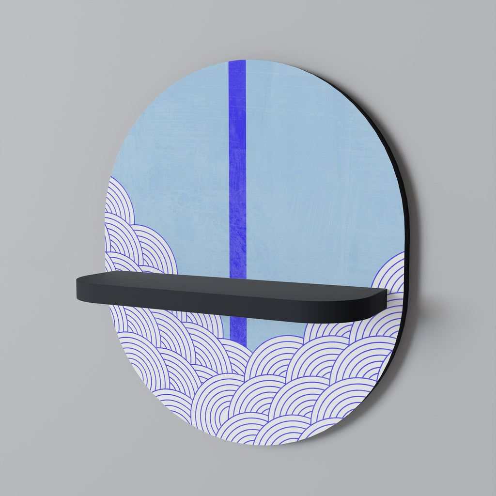 Οβάλ ράφι τέχνης TIDAL STRIPE σε μαύρο φινίρισμα