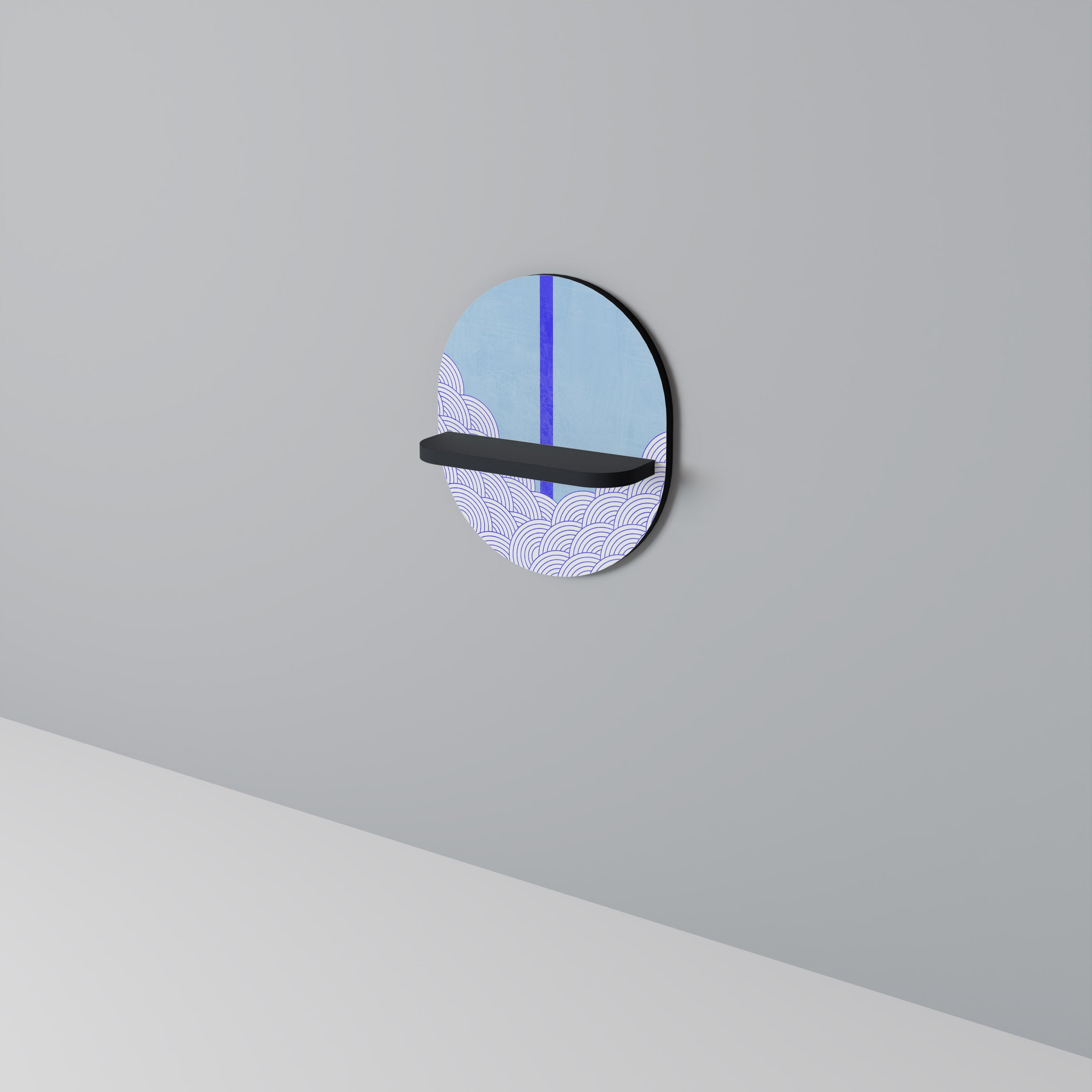 Οβάλ ράφι τέχνης TIDAL STRIPE σε μαύρο φινίρισμα