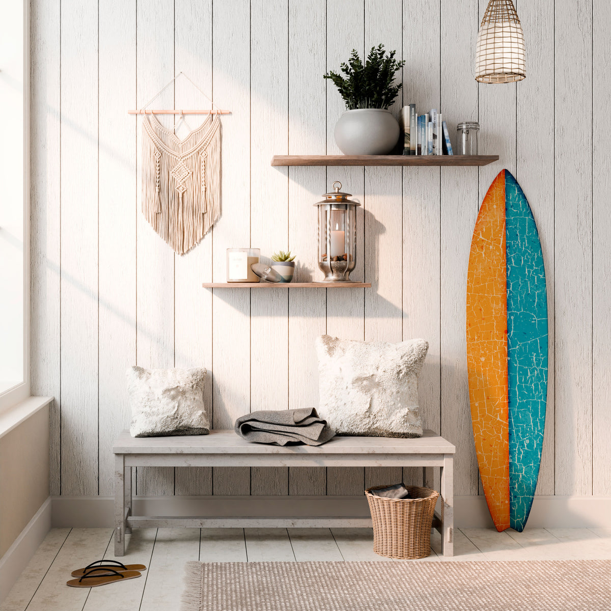 RUSTIC SHORE Surfboard Decorative Panel