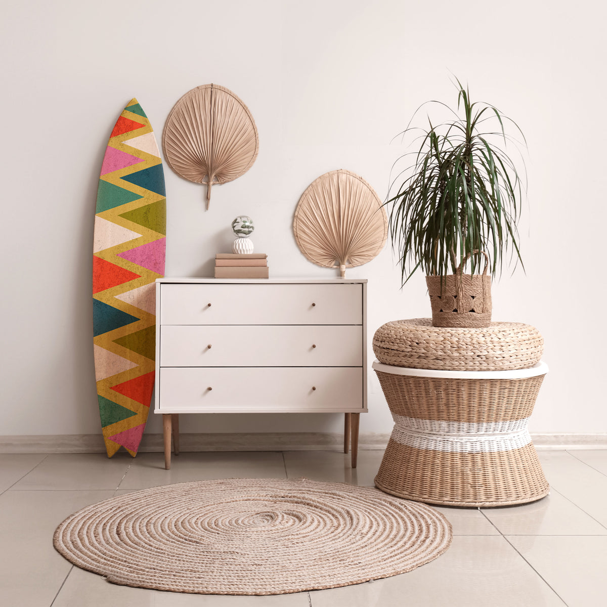 COLORFUL TRIANGLES Surfboard Decorative Panel