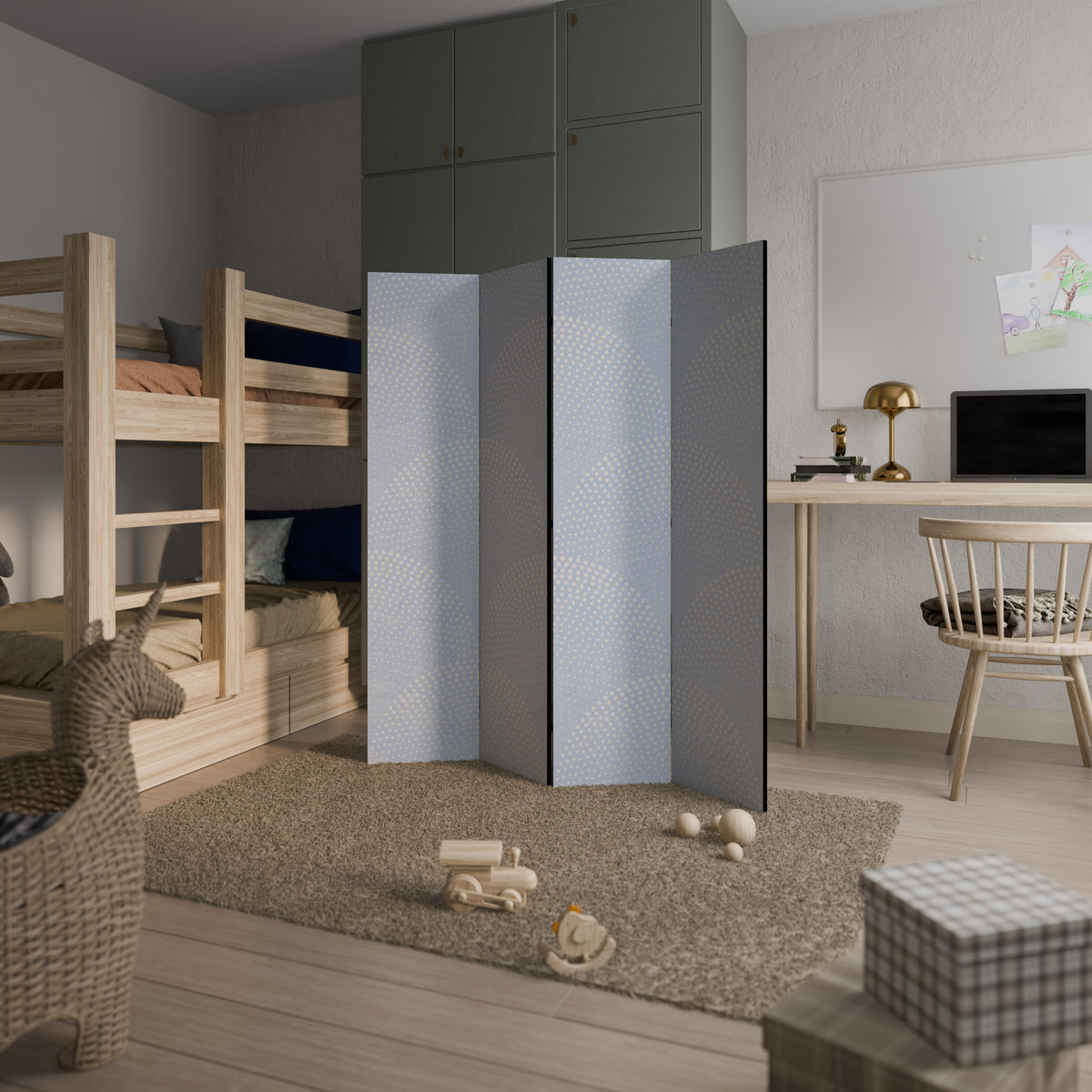 HARMONIOUS CURVES DISPLAY 4-Panel Room Divider