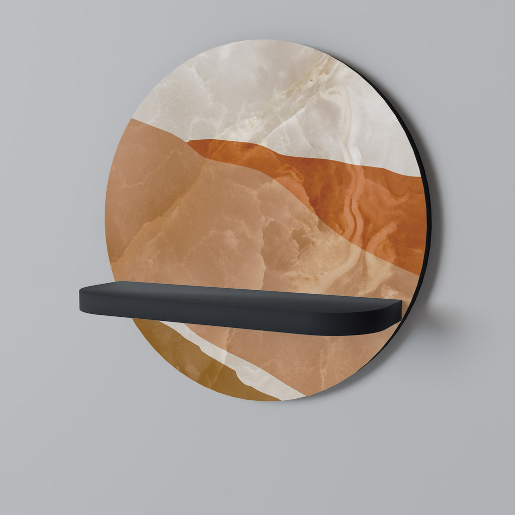 SANDHILLS SPLENDOUR Round Art Shelf In Black Finish