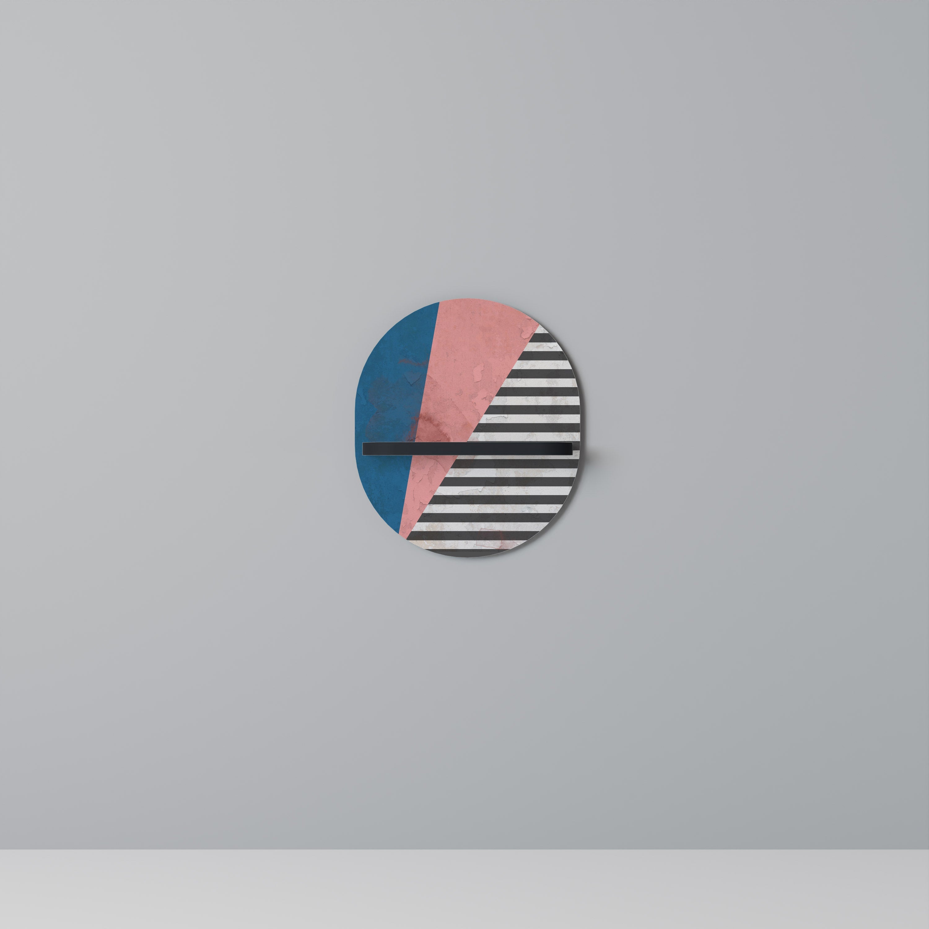 Οβάλ Ράφι Τέχνης GLAMOROUS STRIPE σε Μαύρο Φινίρισμα