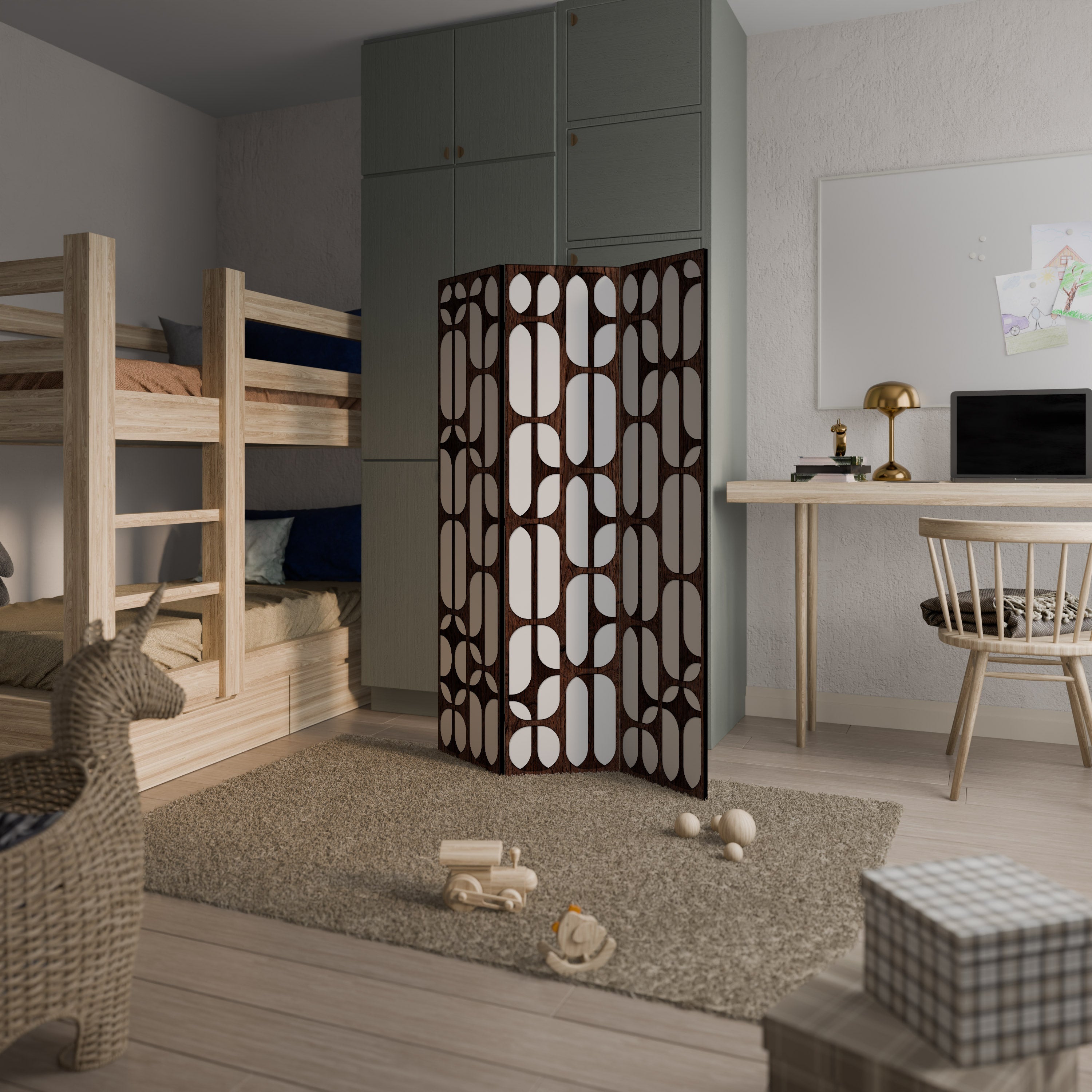 ARTISTIC SPACE HARMONY Decorative 3-Panel Room Divider