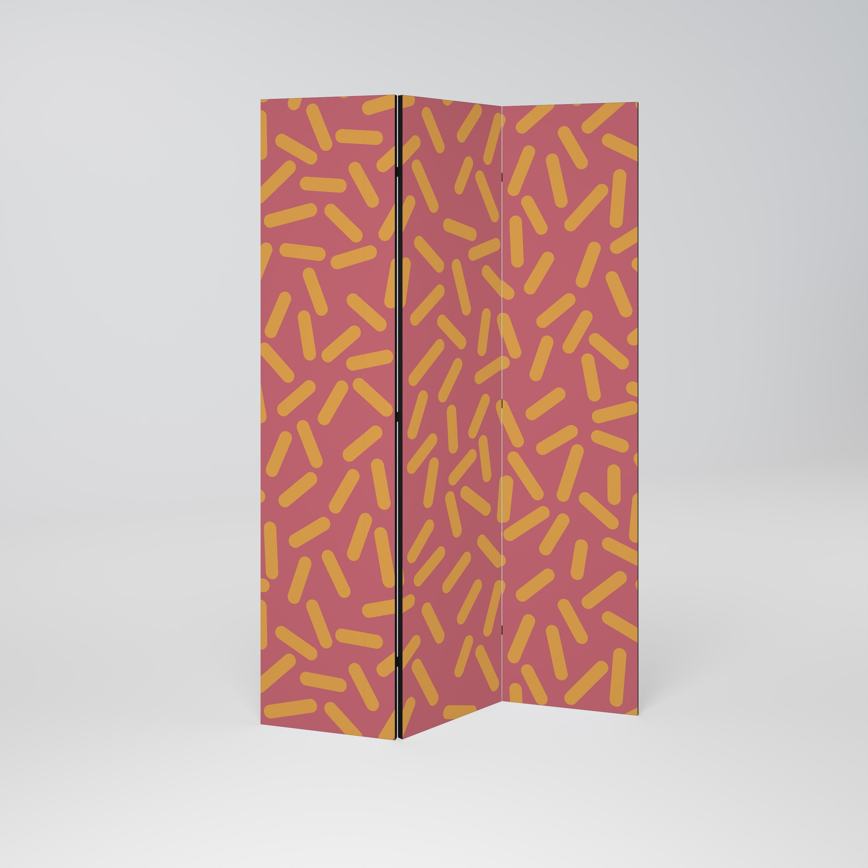 RADIANT STRIPE SYMPHONY Decorative 3-Panel Room Divider