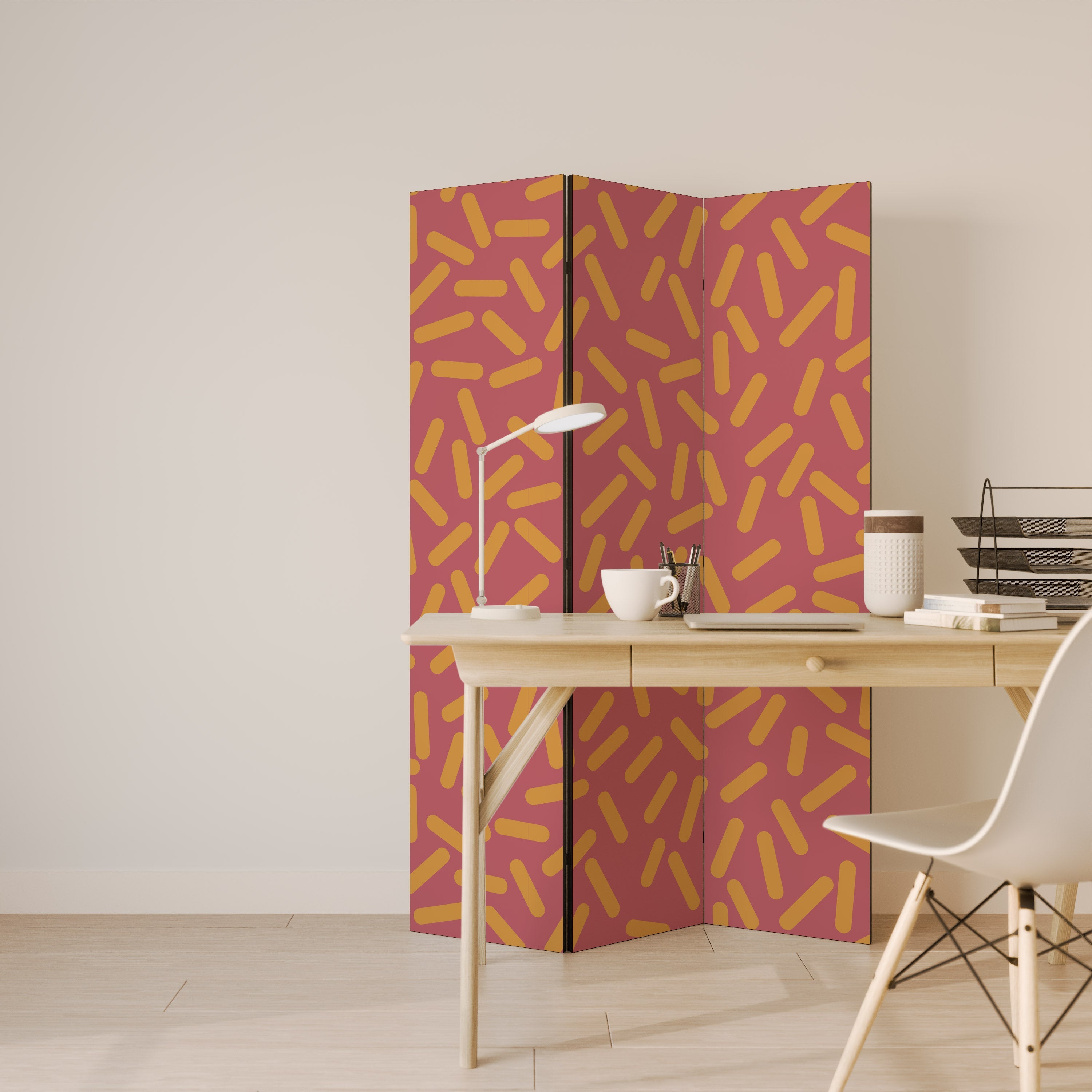 RADIANT STRIPE SYMPHONY Decorative 3-Panel Room Divider