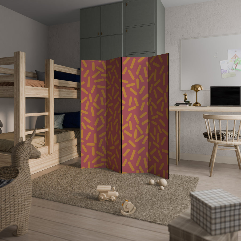 RADIANT STRIPE SYMPHONY Decorative 4-Panel Room Divider