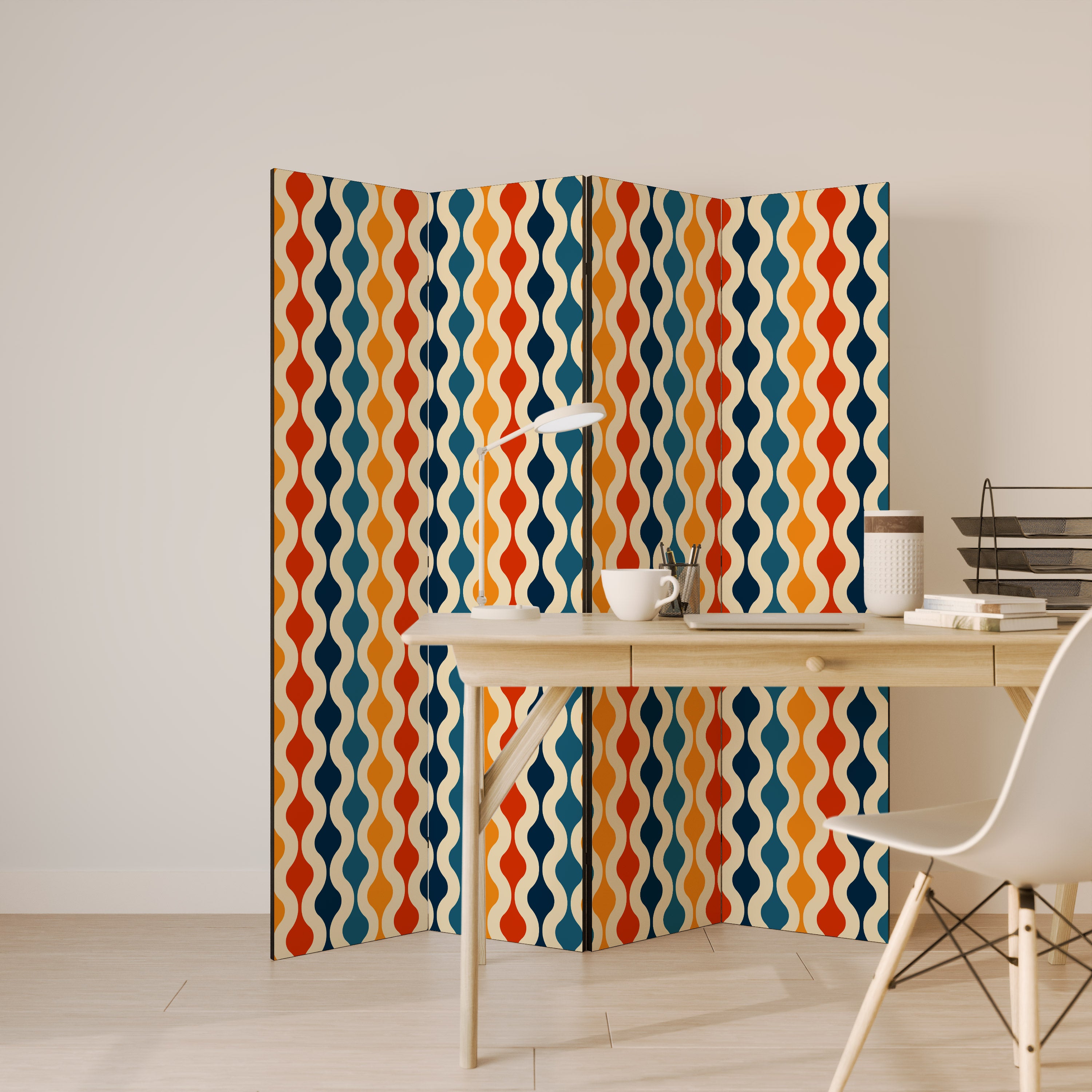 COLORFUL NOSTALGIA 4-Panel Room Divider