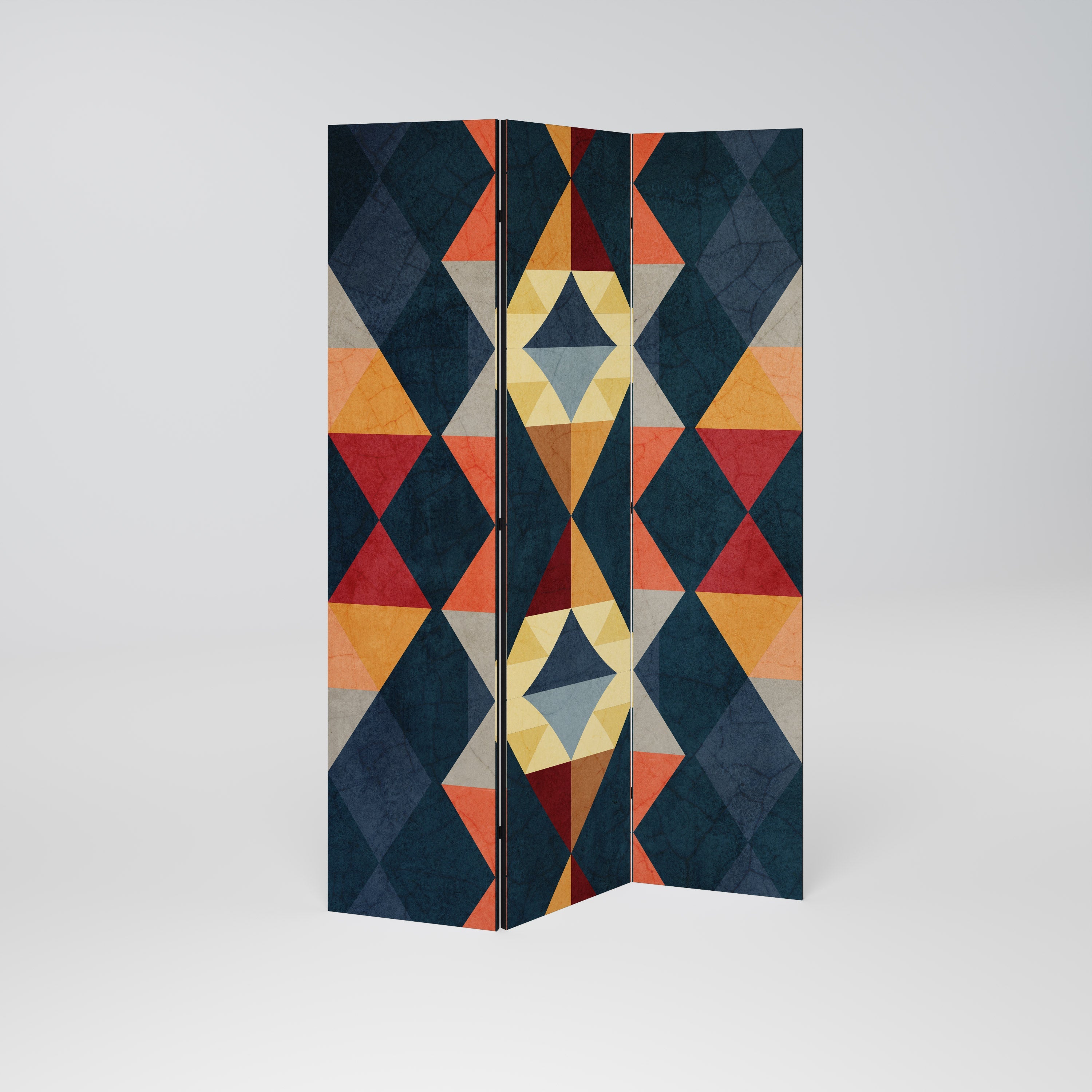CRACKED ILLUSION Decorative 3-Panel Room Divider