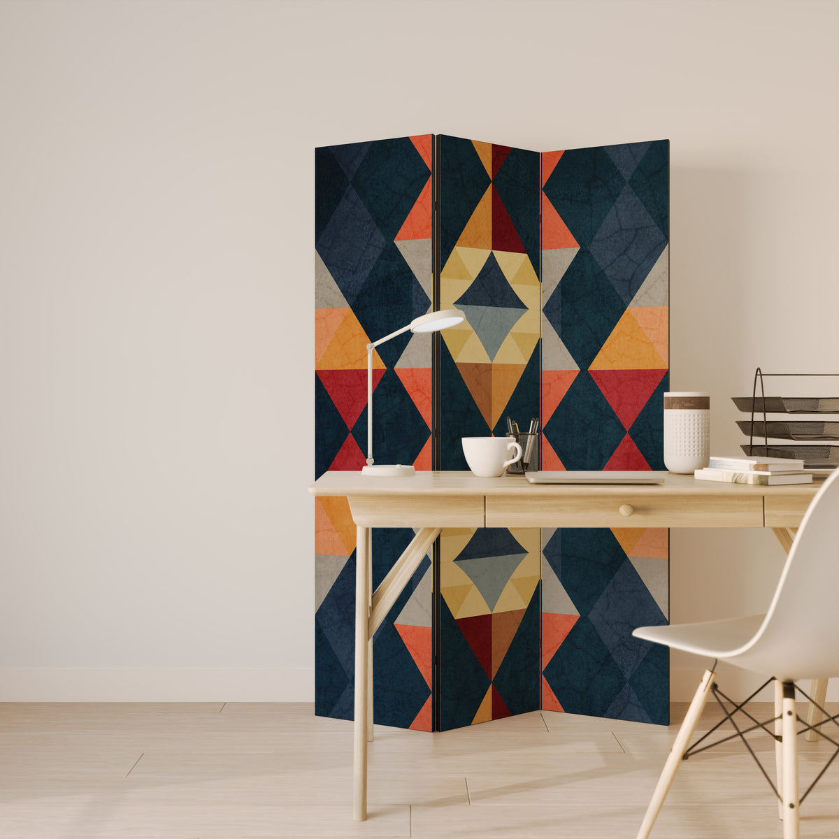 CRACKED ILLUSION 3-Panel Room Divider