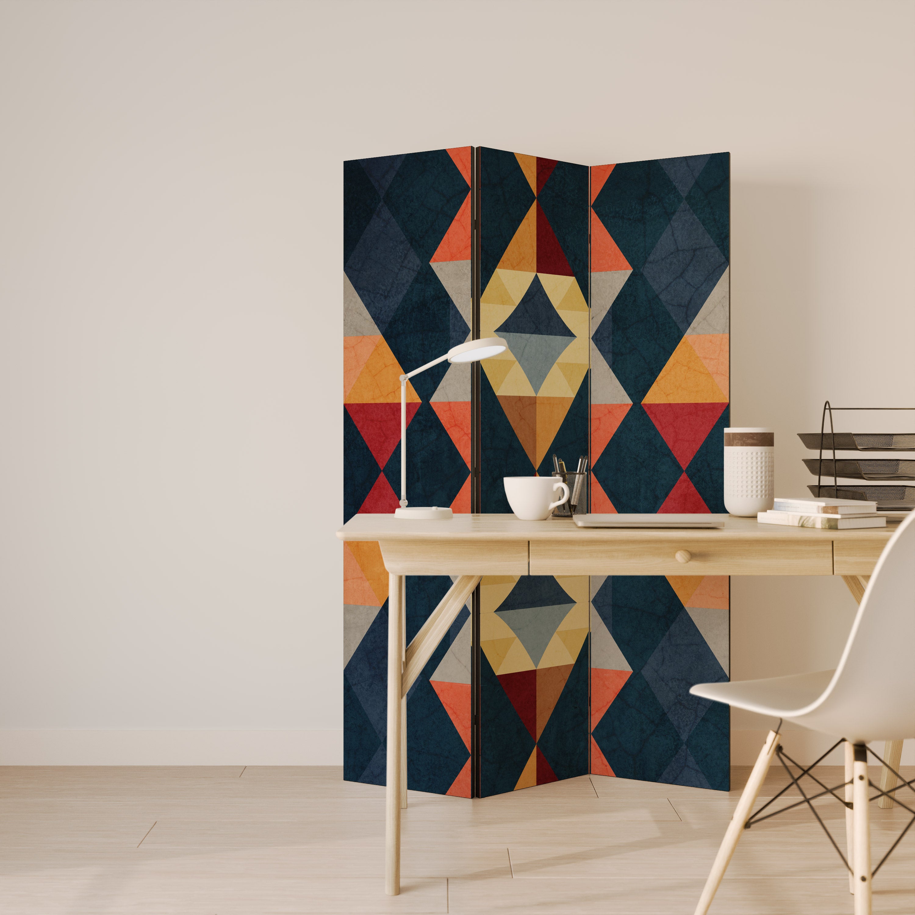 CRACKED ILLUSION 3-Panel Room Divider