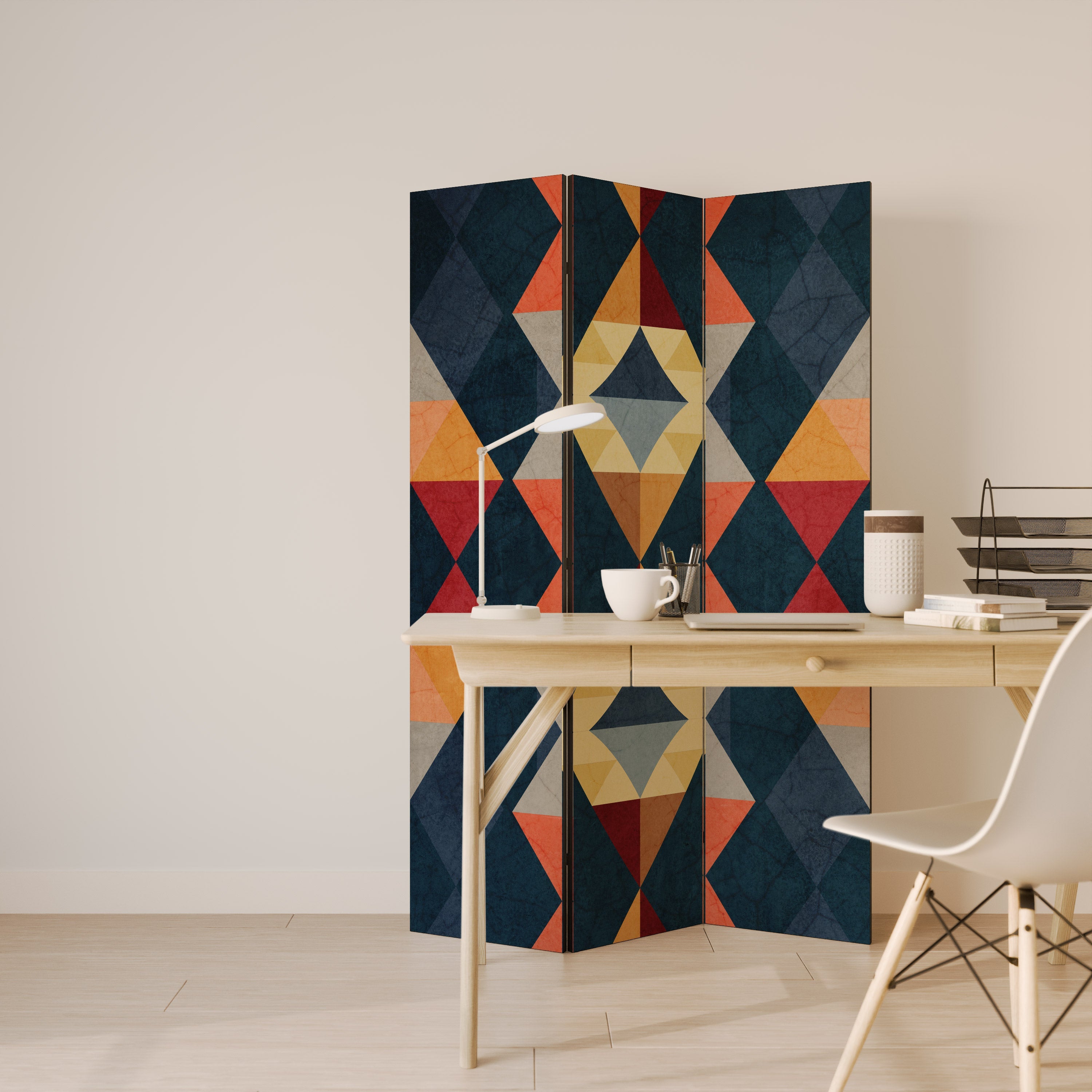 CRACKED ILLUSION Decorative 3-Panel Room Divider