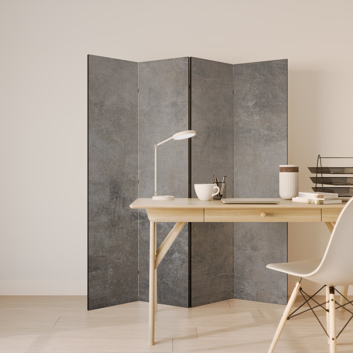 CONCRETE WALL Παραβάν με 4 πάνελ