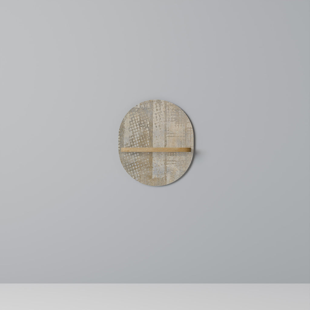 SCREEN ERROR Oval Art Shelf In Oak Effect