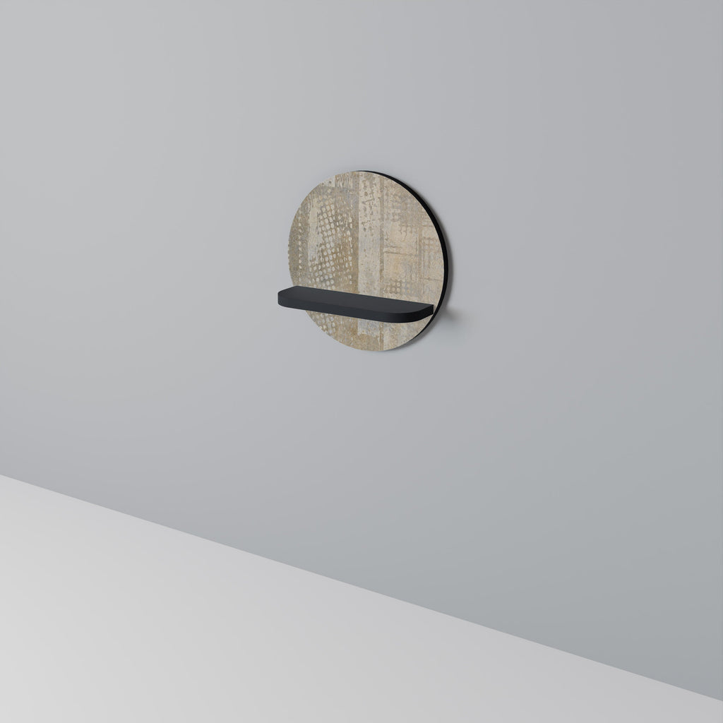 SCREEN ERROR Round Art Shelf In Black Finish