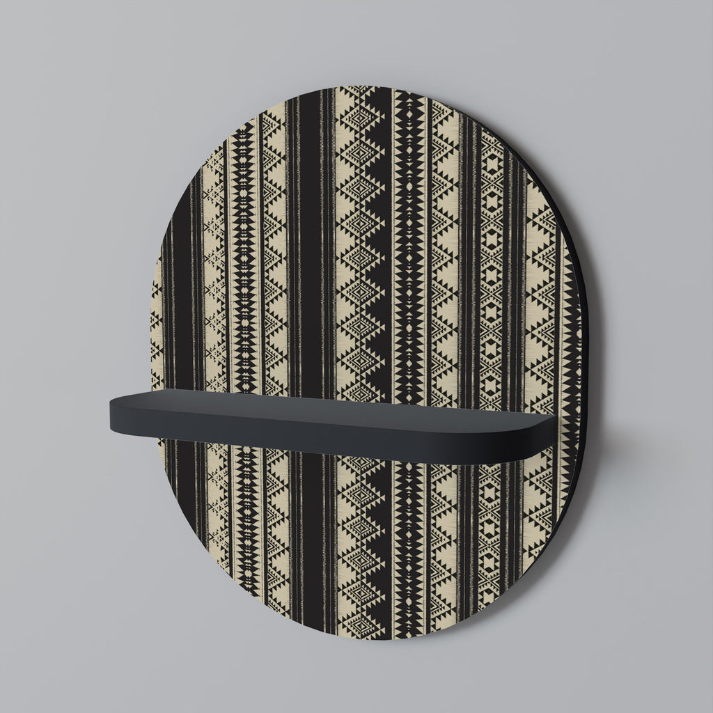 AZTEC Oval Art Shelf In Black Finish