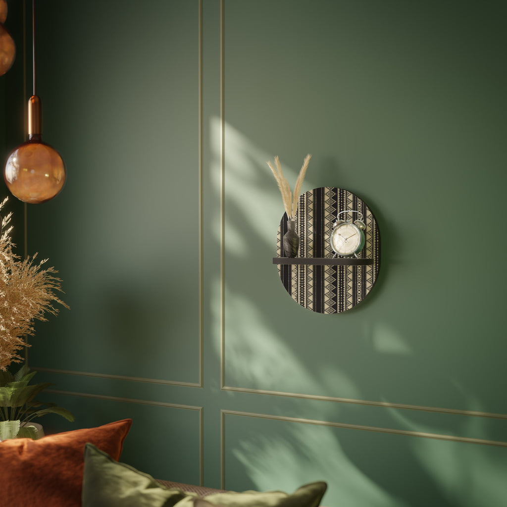 AZTEC Oval Art Shelf In Black Finish