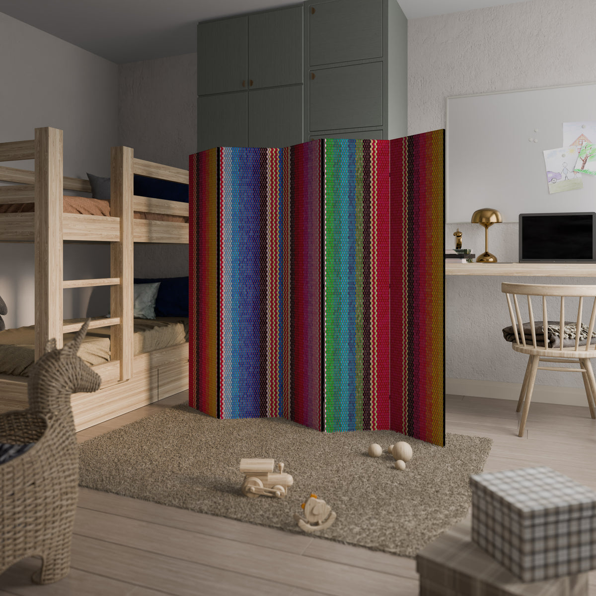 ETHNIC MEXICAN 5-Panel Room Divider