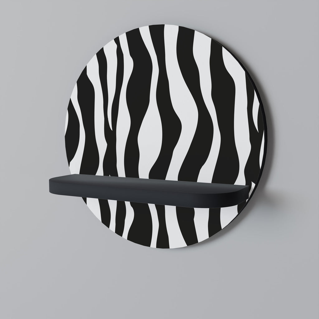 Στρογγυλό ράφι ZEBRA ECHOES σε μαύρο φινίρισμα