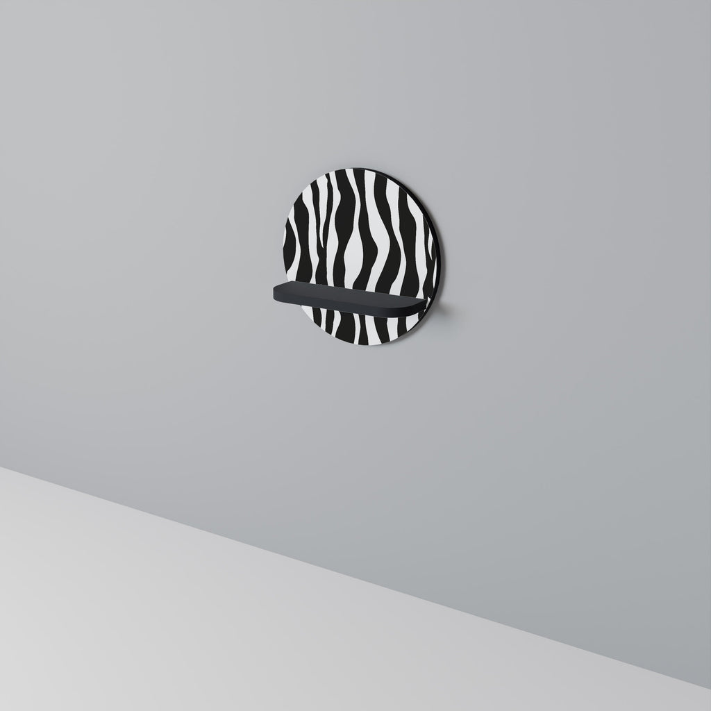 Στρογγυλό ράφι ZEBRA ECHOES σε μαύρο φινίρισμα