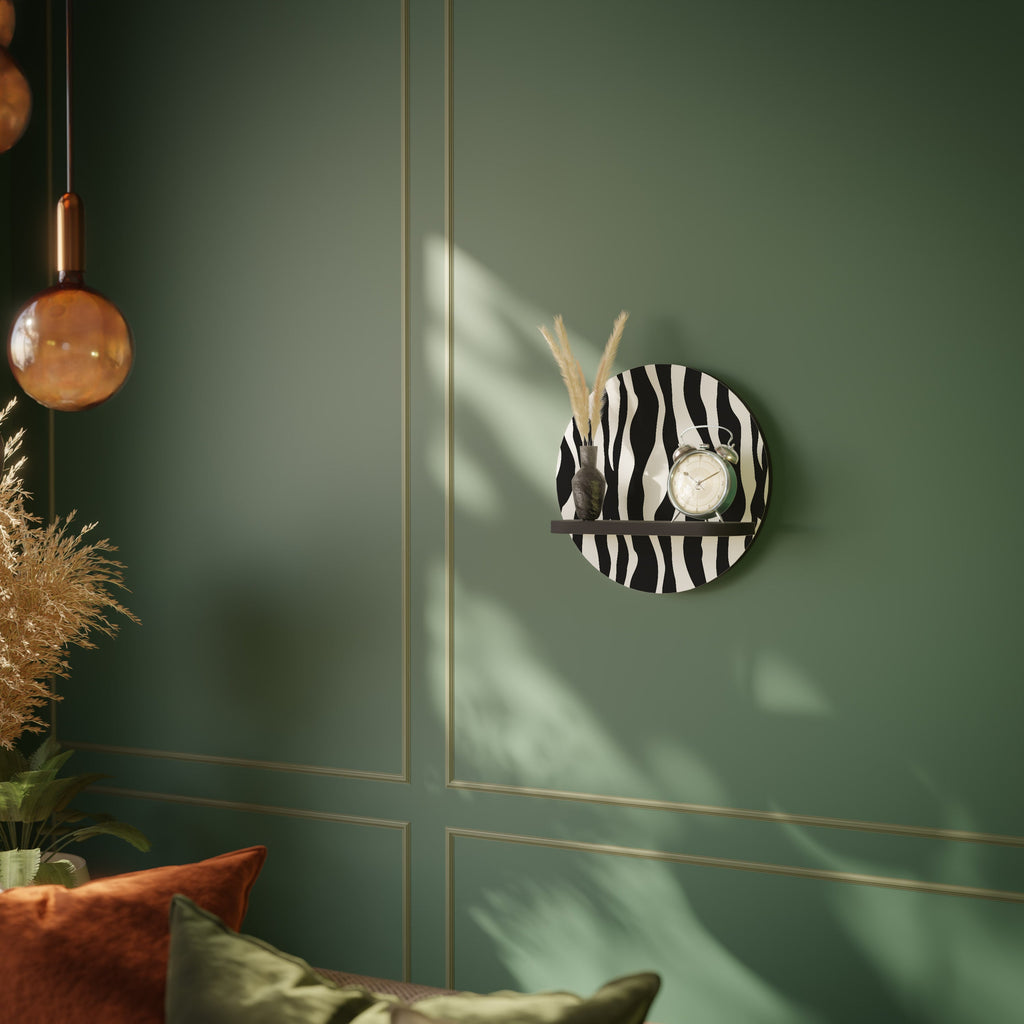 Στρογγυλό ράφι ZEBRA ECHOES σε μαύρο φινίρισμα