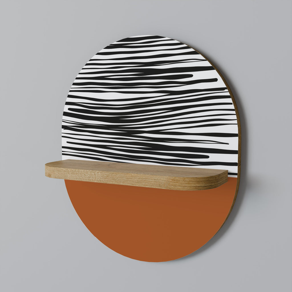 Οβάλ Ράφι Τέχνης RADIANT ZEBRA σε Απόχρωση Δρυός