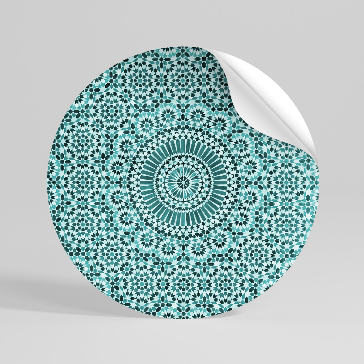MOROCCAN TURQUOISE Αυτοκόλλητη Αφίσα στρογγυλή