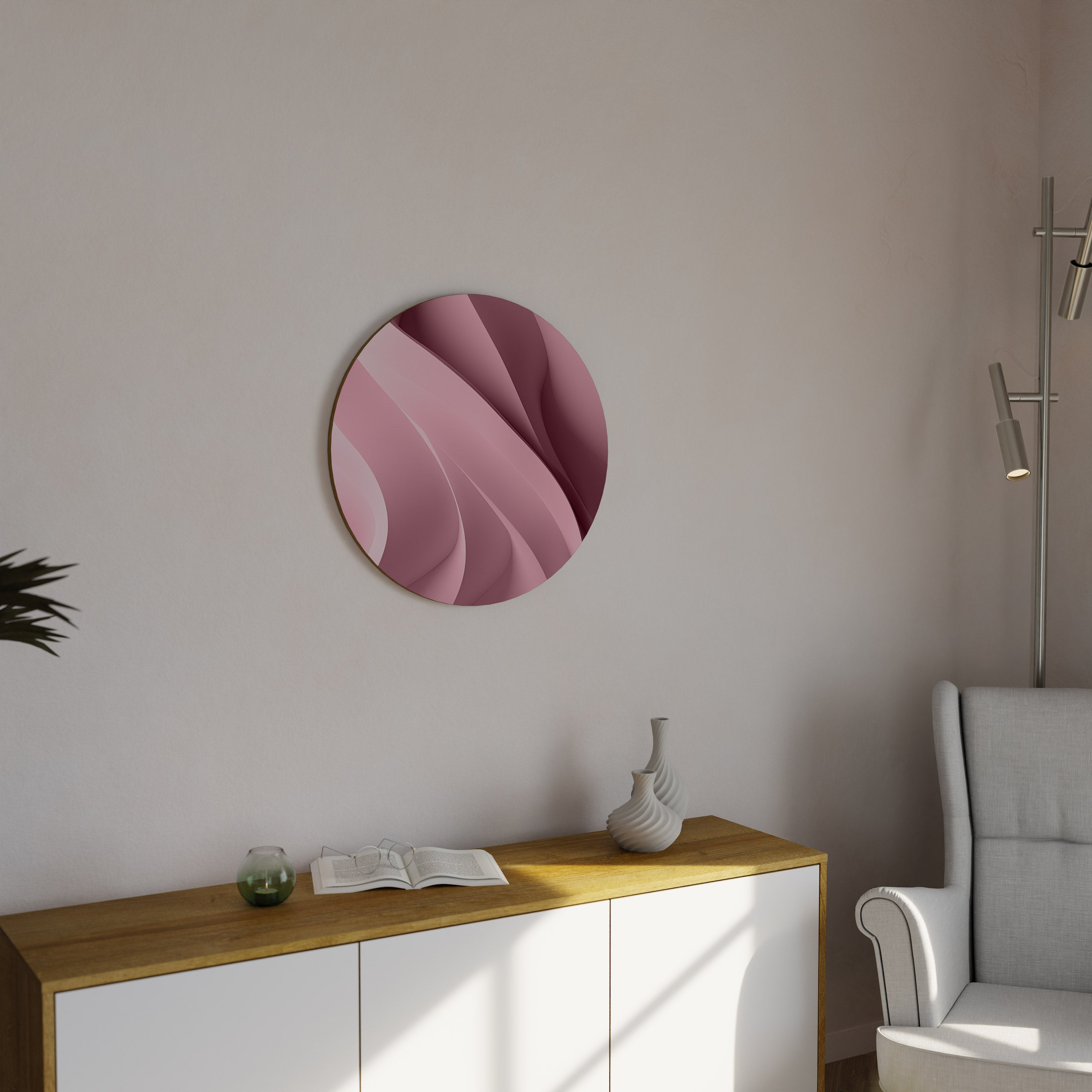 Στρογγυλή Τέχνη Τοίχου THINKING PINK