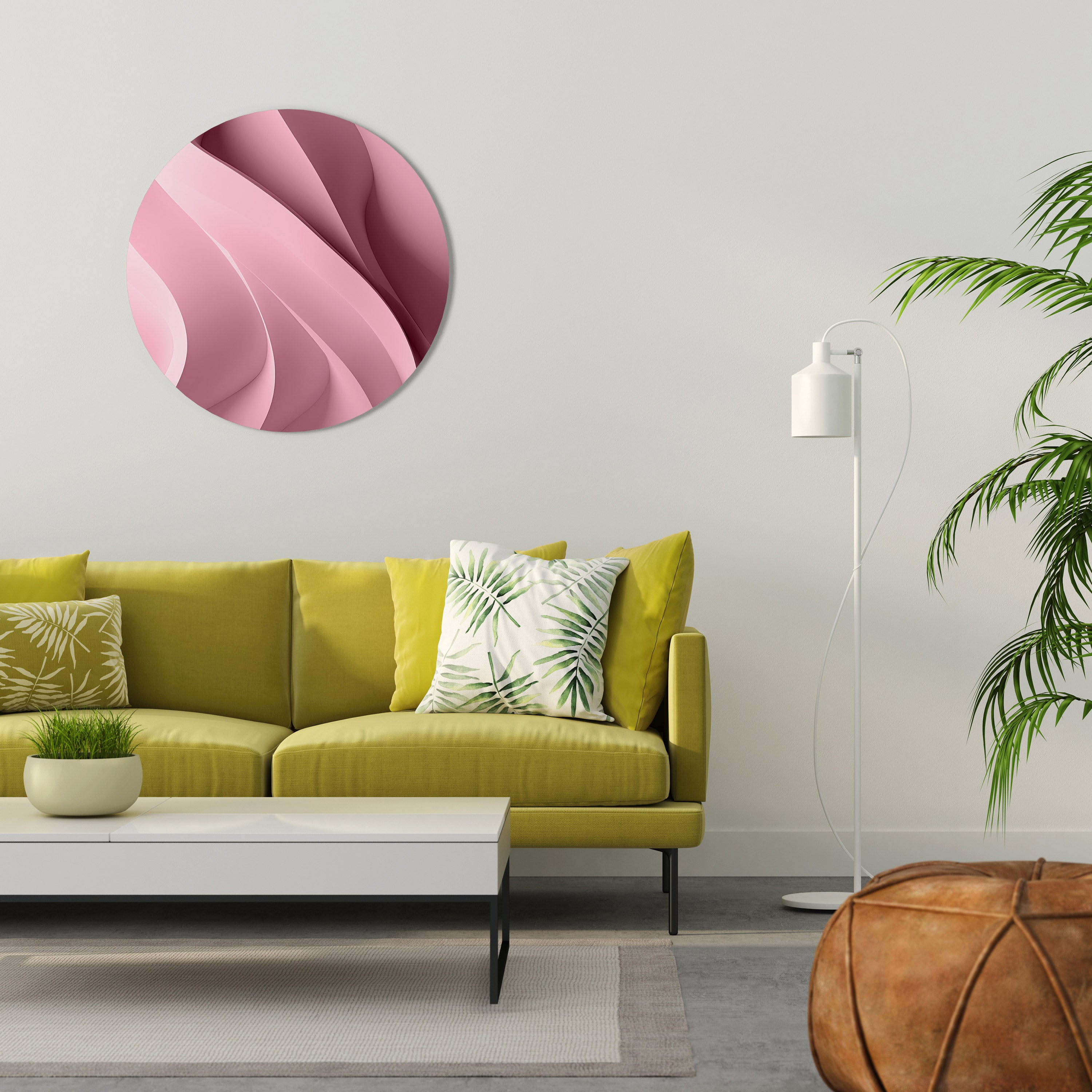 Στρογγυλή Τέχνη Τοίχου THINKING PINK