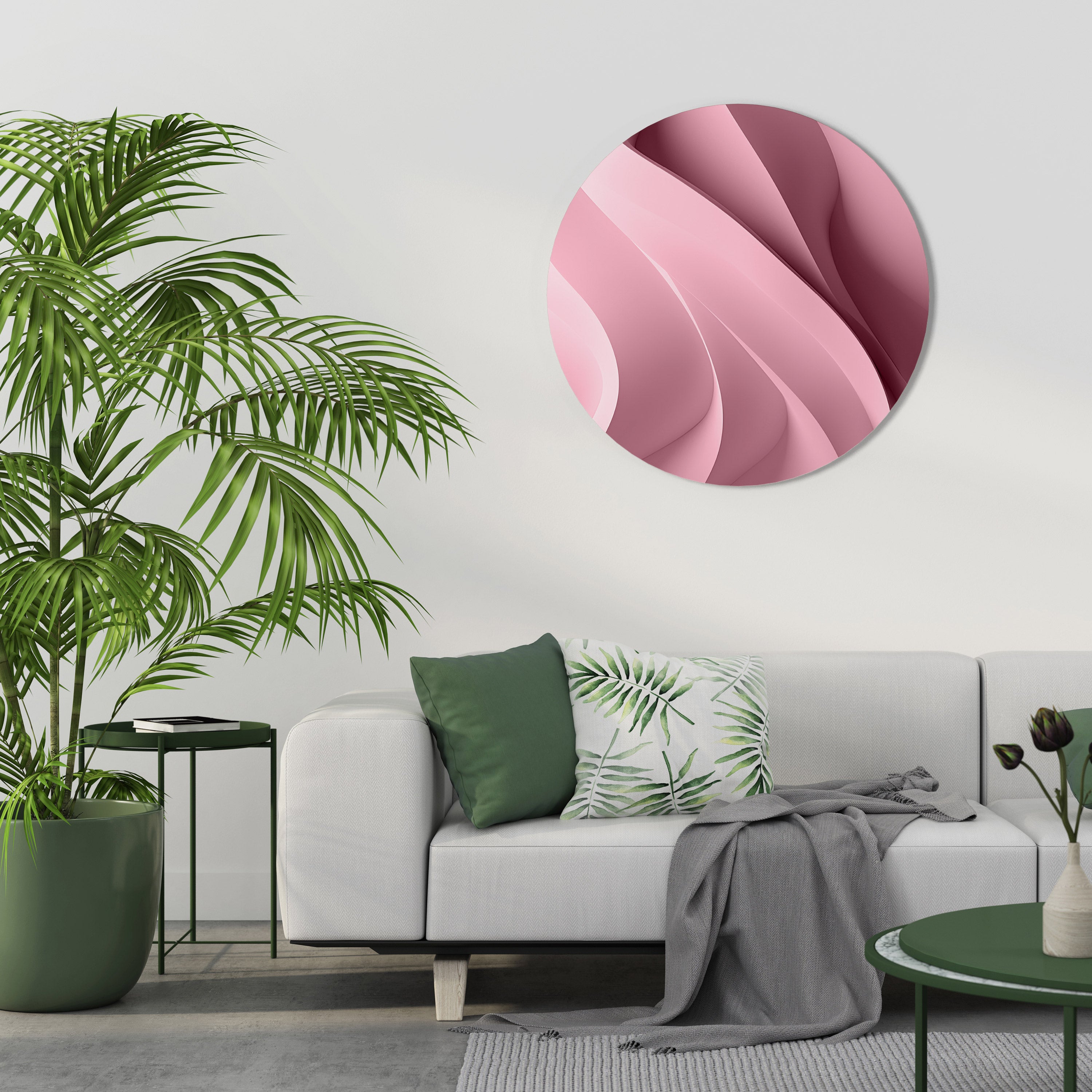 Στρογγυλή Τέχνη Τοίχου THINKING PINK
