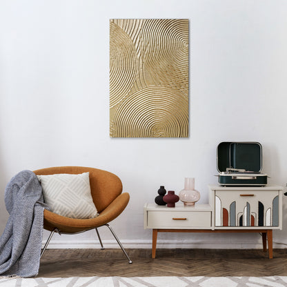 GOLDEN WAVES UNFOLD Κατακόρυφος Πίνακας σε Καμβά